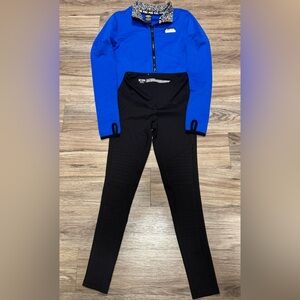 PINK SET Victoria Secret Ultimate blue Zip-Up S|P & Knockout black tight XS